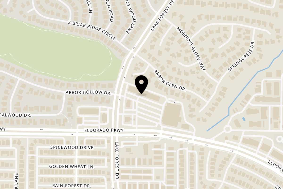 Map showing the location of New York Pizza and Pints McKinney on 4900 Eldorado Pkwy STE 140 in McKinney